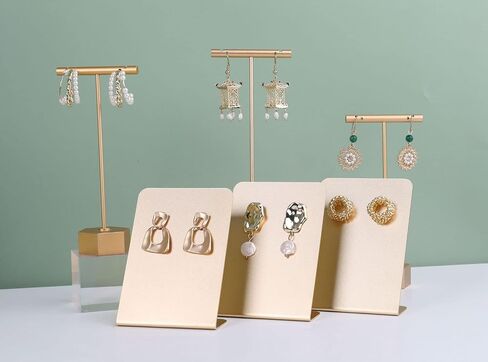 GemeShou 3pcs Small Metal Earring Display for Selling, Gold Jewelry Earring Organizer Hanging, Stud Earring Holder for Online Shop Photography【Gold Metal Earring Board-Small 3pcs 】 in Saudi Arabia
