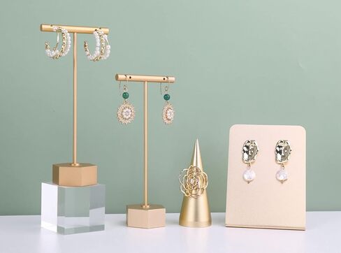 GemeShou 3pcs Small Metal Earring Display for Selling, Gold Jewelry Earring Organizer Hanging, Stud Earring Holder for Online Shop Photography【Gold Metal Earring Board-Small 3pcs 】 in Saudi Arabia
