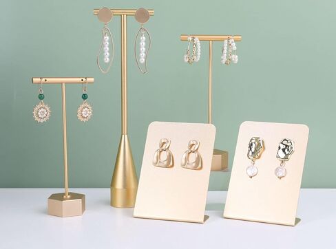 GemeShou 3pcs Small Metal Earring Display for Selling, Gold Jewelry Earring Organizer Hanging, Stud Earring Holder for Online Shop Photography【Gold Metal Earring Board-Small 3pcs 】 in Saudi Arabia