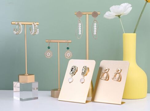 GemeShou 3pcs Small Metal Earring Display for Selling, Gold Jewelry Earring Organizer Hanging, Stud Earring Holder for Online Shop Photography【Gold Metal Earring Board-Small 3pcs 】 in Saudi Arabia
