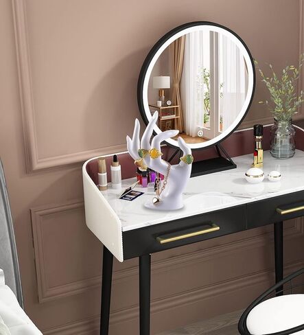 ChezMax Jewery Display Hand Ring Holder - Jewelry Organizer Stand, Necklace Stand, Preppy Jewelry Holder, Aesthetic Room Decor, White Cute Y2k Room Decor for Women in Kuwait