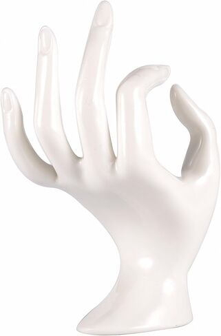 ChezMax Jewery Display Hand Ring Holder - Jewelry Organizer Stand, Necklace Stand, Preppy Jewelry Holder, Aesthetic Room Decor, White Cute Y2k Room Decor for Women in Kuwait