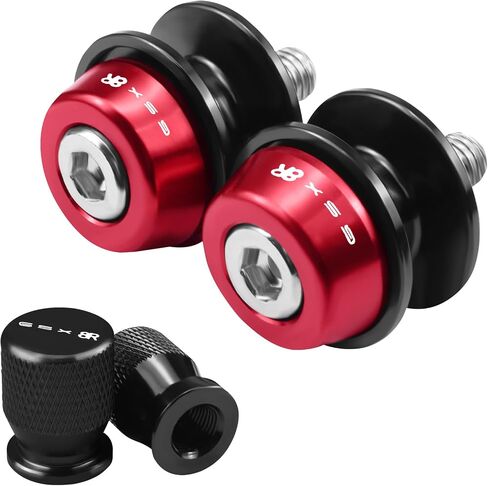 Motorcycle Swing Arm Spools Sliders and Tire Valve Stem Caps Air Cap Covers Set for Suzuki GSX-8R GSX8R GSX 8R 2023-2025 (Black) in Kuwait