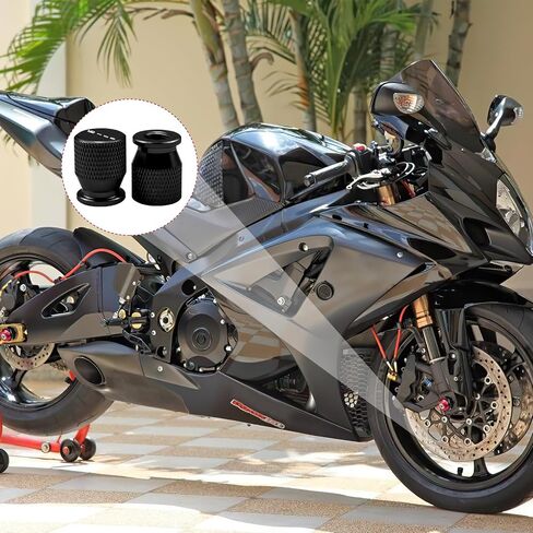 Motorcycle Swing Arm Spools Sliders and Tire Valve Stem Caps Air Cap Covers Set for Suzuki GSX-8R GSX8R GSX 8R 2023-2025 (Black) in Kuwait