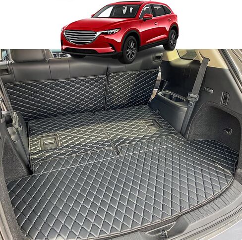Cargo Mat Compatible with 2016-2023 Mazda CX-9 Trunk Mat (2nd-Row Captain's Seat) Cargo Liners for Mazda CX9 in Saudi Arabia