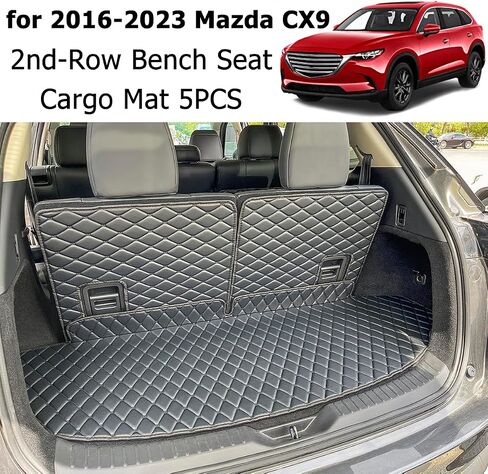 Cargo Mat Compatible with 2016-2023 Mazda CX-9 Trunk Mat (2nd-Row Captain's Seat) Cargo Liners for Mazda CX9 in Saudi Arabia