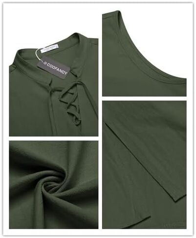 COOFANDY Men Tank Top Cotton Linen Beach Sleeveless Shirt Lace Up Bohemian Hippie Renaissance Pirate Kilt Medieval Tunic in Saudi Arabia