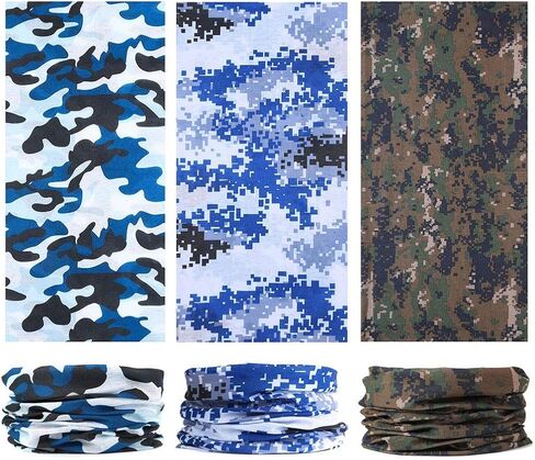 EAZZEA 6pcs Magic Wide Tube Face Mask,Neck Gaiter, Headwear, Sports Scarf, Skeleton Bandana,Camo Bandana, Balaclava, Headband for Women And Men in Saudi Arabia