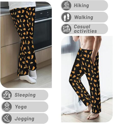 Mens Pajama Pants Soft Cotton Men's Pajama Bottoms with Pockets Lightweight Sleep Lounge Pants for Men in Kuwait