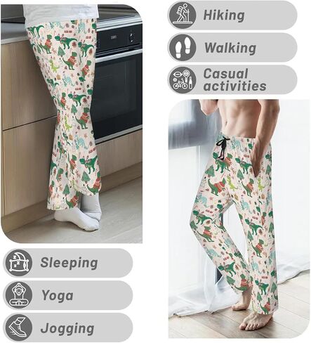 Mens Pajama Pants Soft Cotton Men's Pajama Bottoms with Pockets Lightweight Sleep Lounge Pants for Men in Kuwait