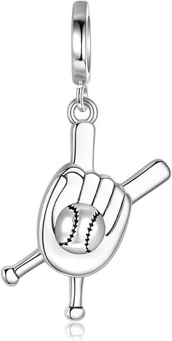 Sterling Silver Sport Ball Charms for Bracelet or Necklace: Football Basketball Tennis Baseball Sport Ball Dangle Pendant Bead Charms for Bracelet Necklace Birthday Mothers Day Personalized Jewelry Gift for Women Sport Lovers Fans in Kuwait