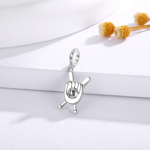 Sterling Silver Sport Ball Charms for Bracelet or Necklace: Football Basketball Tennis Baseball Sport Ball Dangle Pendant Bead Charms for Bracelet Necklace Birthday Mothers Day Personalized Jewelry Gift for Women Sport Lovers Fans in Kuwait