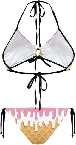 JEOCODY Womens Sexy Thong Bikini Swimsuits String Push Up Padded Bathing Suit in Saudi Arabia