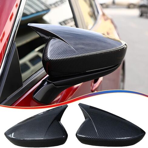2PCS New Rear View Mirror Outside Housing Wing Mirror Cover Cap Trim for MAZDA 3 2019-2025- ABS Carbon Fiber Sport Interior Accessories(NOT FIT Hatchback Model) in Saudi Arabia