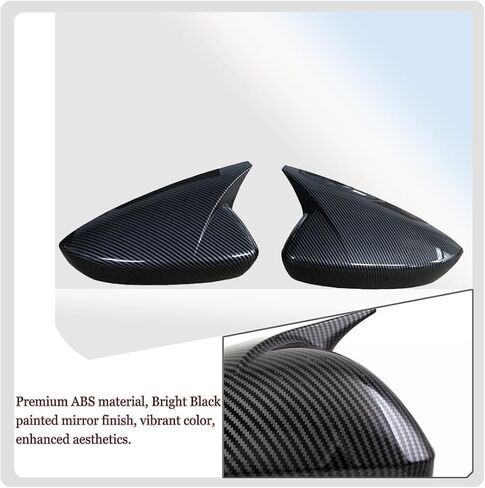 2PCS New Rear View Mirror Outside Housing Wing Mirror Cover Cap Trim for MAZDA 3 2019-2025- ABS Carbon Fiber Sport Interior Accessories(NOT FIT Hatchback Model) in Saudi Arabia