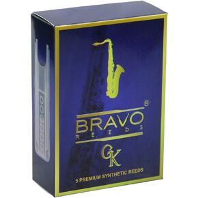 Bravo Synthetic Reeds for Tenor Saxophone-Strength 3.5 (Box of 5), Model BR-TS35