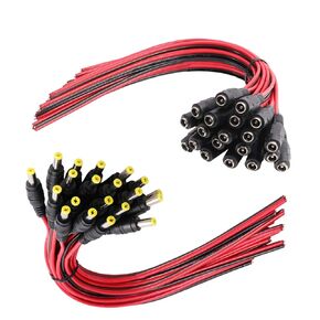 MILAPEAK (Real 18AWG 43x2pcs Copper Strands 20 Pairs DC Power Pigtail Cable, 12V 5A Male & Female Barrel Connectors for CCTV Security Camera and Lighting Power Adapter (2.1mm x 5.5mm, Ultra Thick)