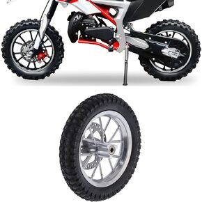 Acouto Front Wheel 12.5x2.75in for 47cc 49cc 2 Stroke Mini Bike Dirt Bike Pocket Bike, Rubber Front Wheel Tire Rim Disc Brake Sprocket Bolts Assembly(Silver)