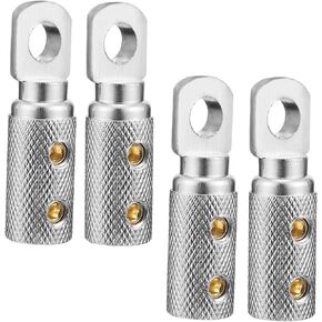 CIYODO 4 Pcs Terminals Battery Terminal Connectors Closed End Crimp 10 Gauge Wire Connectors Pacifier Heat Shrink Wire Connectors Car Battery Terminal Cable Lugs Alloy Screw Electric Wire