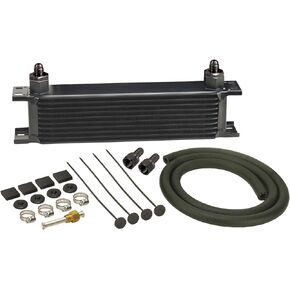 Derale 13401 Series 10000 Stacked Plate Transmission Oil Cooler 10 Row , Black