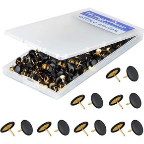 400 PCS Push Pins,Thumb Tacks, Wall Tacks, Tacks, Push Pin,Thumbtack, Flat Push Pins, Thumbtacks Flat, Push Pins for Cork Board, Push Pins for Wall, Board Pins,Tacks and Push Pins (Black)