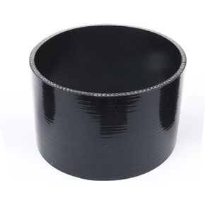 ID 5" (127mm) Straight Coupler, Length 4" (100mm), Wall Thickness 0.2" (5mm), 4-Ply Reinforced, 200 PSI Maximum Pressure, Universal Automotive Pure Silicone Hose, Black