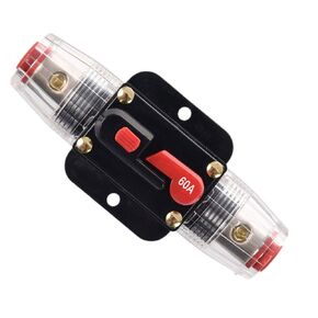 60 Amp Circuit Breaker Manual Reset Inline Fuse Inverter for Car Marine Trolling Motors Boat ATV Audio Solar Inverter System Protection 12V-24V DC 60 Amp