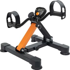 Under Desk Bike Pedal Exerciser, Adjustable & Foldable Cycle Exercise Bike for Office,Stable Peddler Exerciser for Seniors with LCD Display, Fitness Exerciser for Arms & Legs Workout