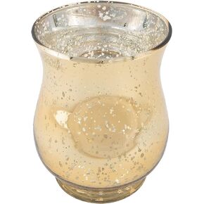 Gold Mercury Hurricane Vases (2 Pieces) Wedding and Home Decor