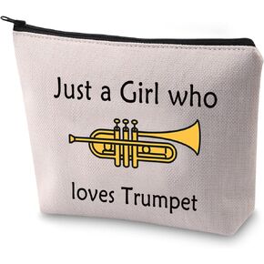 BLUPARK Trumpeter Gift Trumpet Girl Cosmetic Bag Just a Girl Who Loves Trumpet Cornet Gift for Trumpet Lover (Girl who loves Trumpet)