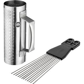 Meinl Percussion Guira Metal Guiro/Merengue Güira with Scraper — NOT Made in China — Brushed Steel, 2-Year Warranty (MGU1)