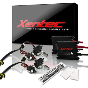 Xentec H4 (HB2) Hi/Lo 10000K HID xenon bulb x 1 pair bundle with 2 x 35W Digital Slim Ballast (Ocean Blue, high beam halogen)