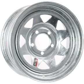 Trailer Wheel Galvanized Rim 15 x 6 Spoke Style 5 Lug On 4.5 Steel