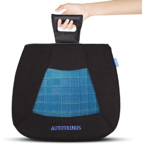 AUTOTRENDS Gel Seat Cushion Cooling Coccyx Orthopedic Breathable Car Seat Cushion Anti Slip Backing Mat, Black