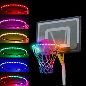 Ucomeuni Sensor Version LED Basketball Hoop Lights-Battery Operated Basketball Rim LED Light-Color Changing Night Lights Set for Kids Play Outdoors Nice Gift