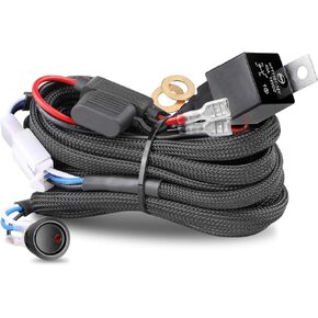 Wiring Harness 1 Lead, Nirider 12V 40A Rock Switch Relay Fuse Nylon Wiring Harness Kit for LED Light Bars Fog Lights Work Lights Driving Lights Offroad LED Pods Wire Kit for Truck UTV ATV Boat