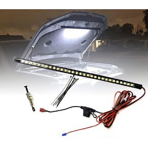 مجموعة إضاءة LED تحت غطاء المحرك، مقاومة للماء 12 فولت، مصابيح LED للسيارة بغطاء السيارة، مصابيح فحص العمل، مجموعة إضاءة العمل تحت غطاء المحرك مع تشغيل/إيقاف تلقائي - عالمية تناسب أي مركبة