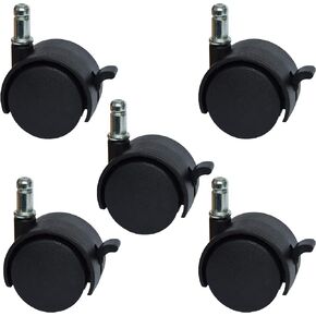 MySit 2" Replacement Office Chair or Stool Caster Wheels - with Brake (Set of 5)
