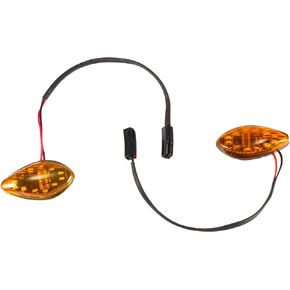 HUSUKU LED Front Flush Mount Turn Signal Light Brake Blinker Indicator Market Lamp for Honda Grom 2014-2019 -Smoke Lens (Pack of 2) (Transparent Len)