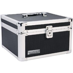 Vaultz Portable Safe Box - 10 x 10 x 6.5 Inch Large Storage Box with Lock, Mesh Pocket & Adjustable Compartments for Cash, Documents and Valuables - Black