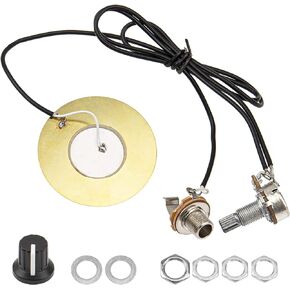 1Pack Yootones 50MM Guitar Pickup Piezo Transducer Prewired Amplifier With 6.35MM Output Jack Compatible with Acoustic Guitar Ukulele Cigar Box Guitar