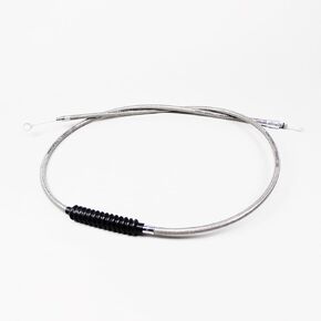 Chrome Silver Stainless Steel Braided Clutch Cable Fits For Harley Davidson Softail Dyna Sportster Touring Throttle by Cable Models (67.0" Long)