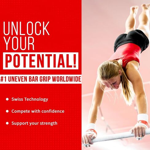 Reisport Women's Uneven Bar Gymnastics Grips, Durable Leather Grip with Hook & Loop Closure for Secure Grip, Women and Girls Gymnastics Grip for Bars, Premium Leather Grips for Advanced Gymnasts in Kuwait