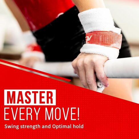 Reisport Women's Uneven Bar Gymnastics Grips, Durable Leather Grip with Hook & Loop Closure for Secure Grip, Women and Girls Gymnastics Grip for Bars, Premium Leather Grips for Advanced Gymnasts in Kuwait