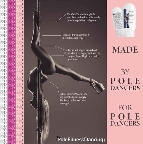 PFD Grip Tac - Pole Grip Aid Tac - الحل السائل النهائي للرقص على العمود - أقوى من الأيدي الجافة، يطرد العرق من الأيدي المتعرقة، معزز لإعطاء قبضتك دفعة قوية in Kuwait