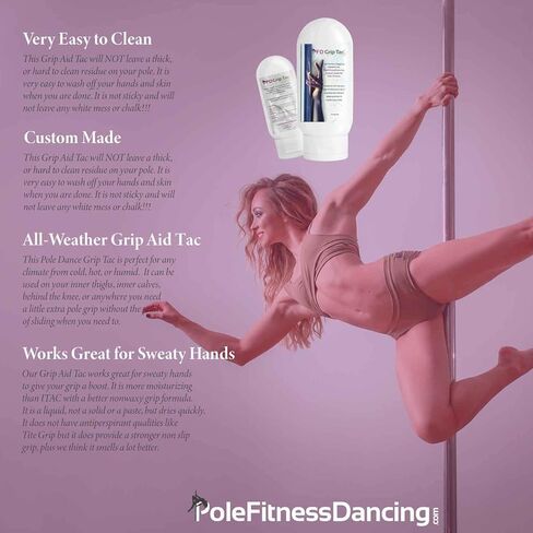 PFD Grip Tac - Pole Grip Aid Tac - الحل السائل النهائي للرقص على العمود - أقوى من الأيدي الجافة، يطرد العرق من الأيدي المتعرقة، معزز لإعطاء قبضتك دفعة قوية in Kuwait