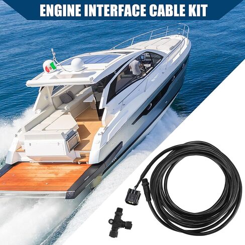 Hihaha 000-0120-37 4.5m Engine Interface Cable Kit with T Connector for Yamaha / 1 Set Black in Kuwait