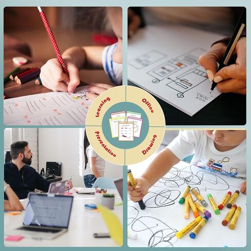 Dry Erase Pockets Magnetic Dry Erase Sleeves, Reused Plastic Sheet Protectors Paper Sheet Holder for Classroom Teacher Students Supplies in Kuwait