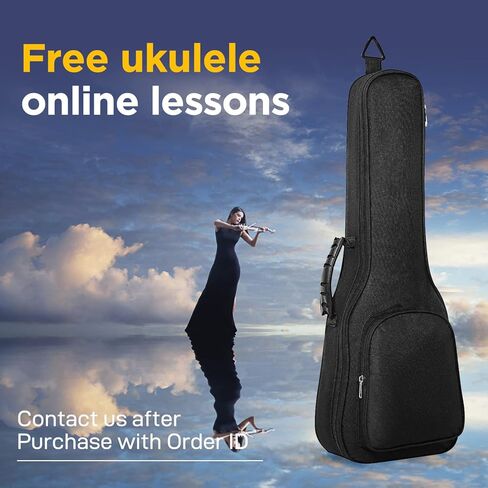 deviser Concert ukulele case backpack 0.2 Inch padding 23/24 Inch ukulele bag ABS handle big pocket ukulele gig bag 600D Waterproof Adjustable Straps in Saudi Arabia