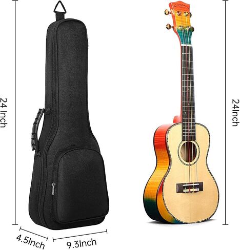 deviser Concert ukulele case backpack 0.2 Inch padding 23/24 Inch ukulele bag ABS handle big pocket ukulele gig bag 600D Waterproof Adjustable Straps in Saudi Arabia